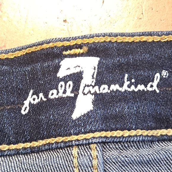 7 For All Mankind dark blue denim jean shorts misses size 32 BNWOT - Picture 7 of 9